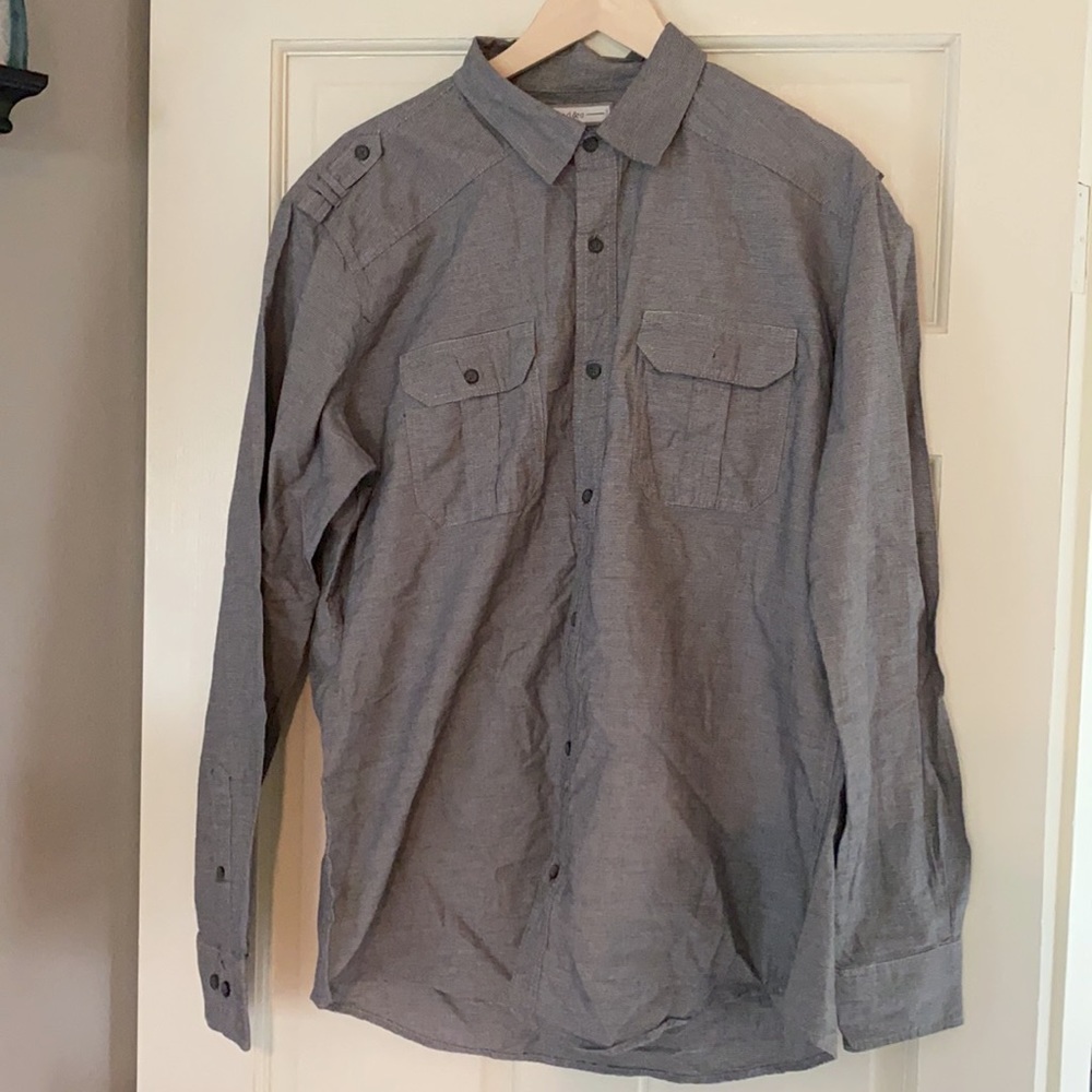 Grey pd & c button up shirt